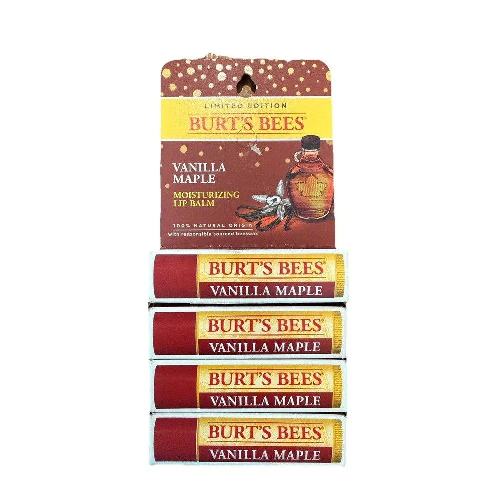 Burt's Bees Vanilla Maple Lip Balm 4 Packs Discontinued Limited Edition